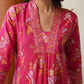 Janasya Bright Cotton Floral A-Line Kurta Set | Swadesiicart