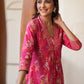 Janasya Bright Cotton Floral A-Line Kurta Set | Swadesiicart