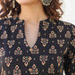 Janasya Dark Cotton Floral Straight Kurta Set | Swadesiicart