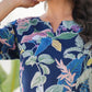 Janasya Dark Cotton Floral Straight Kurta Set | Swadesiicart