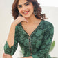 Janasya Dark Cotton Floral Straight Kurta Set | Swadesiicart