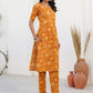 Janasya Bright Cotton Floral Straight Kurta Set | Swadesiicart