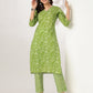 Janasya Bright Cotton Floral Straight Kurta Set | Swadesiicart