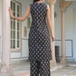 Janasya Dark Cotton Floral Straight Kurta Set | Swadesiicart
