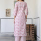 Janasya Light Cotton Floral Straight Kurta Set | Swadesiicart