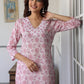 Janasya Light Cotton Floral Straight Kurta Set | Swadesiicart