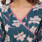 Janasya Dark Cotton Floral A-Line Kurta Set | Swadesiicart