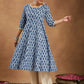 Janasya Dark Cotton Paisley Anarkali Kurta Set | Swadesiicart