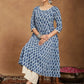 Janasya Dark Cotton Paisley Anarkali Kurta Set | Swadesiicart
