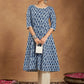 Janasya Dark Cotton Paisley Anarkali Kurta Set | Swadesiicart