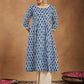 Janasya Dark Cotton Paisley Anarkali Kurta Set | Swadesiicart