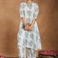 Janasya Light Cotton Floral A-Line Kurta Set | Swadesiicart