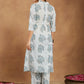 Janasya Light Cotton Floral A-Line Kurta Set | Swadesiicart