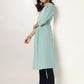 Janasya Light Cotton Yoke Embroidery A-Line Kurta | Swadesiicart