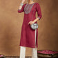 Janasya Dark Rayon Embroidered Straight Kurta - Swadesiicart