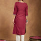 Janasya Dark Rayon Embroidered Straight Kurta - Swadesiicart