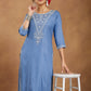 Janasya Light Rayon Blend Embroidered Straight Kurta - Swadesiicart