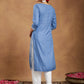 Janasya Light Rayon Blend Embroidered Straight Kurta - Swadesiicart