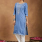 Janasya Light Rayon Blend Embroidered Straight Kurta - Swadesiicart