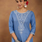 Janasya Light Rayon Blend Embroidered Straight Kurta - Swadesiicart