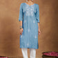 Janasya Light Rayon Embroidered Straight Kurta - Swadesiicart