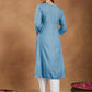 Janasya Light Rayon Embroidered Straight Kurta - Swadesiicart