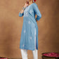 Janasya Light Rayon Embroidered Straight Kurta - Swadesiicart