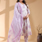 Janasya Light Cotton Floral Angrakha Kurta Set | Swadesiicart