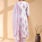 Janasya Light Cotton Floral Angrakha Kurta Set | Swadesiicart