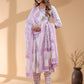 Janasya Light Cotton Floral Angrakha Kurta Set | Swadesiicart