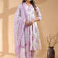 Janasya Light Cotton Floral Angrakha Kurta Set | Swadesiicart