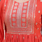 Janasya Bright Cotton Foil Print A-Line Kurta Set | Swadesiicart