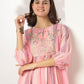 Janasya Light Georgette Embroidered A-Line Kurta Set | Swadesiicart