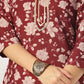 Janasya Dark Rayon Blend Floral Straight Kurta Set | Swadesiicart