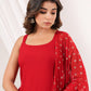 Janasya Dark Rayon Solid Straight Kurta Set | Swadesiicart