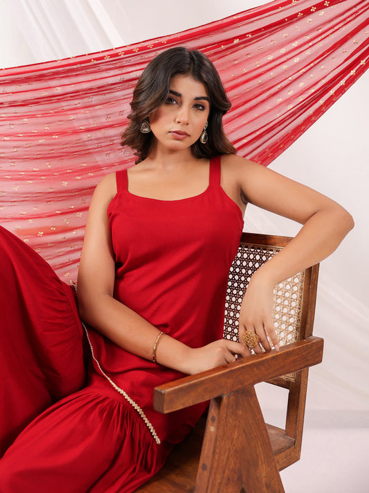 Janasya Dark Rayon Solid Straight Kurta Set | Swadesiicart