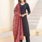 Janasya Dark Silk Blend Solid Straight Kurta Set | Swadesiicart