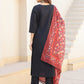 Janasya Dark Silk Blend Solid Straight Kurta Set | Swadesiicart