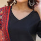 Janasya Dark Silk Blend Solid Straight Kurta Set | Swadesiicart