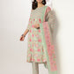 Janasya Light Cotton Floral A-Line Kurta Set | Swadesiicart