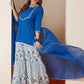 Janasya Dark Cambric Embellished A-Line Kurta Set | Swadesiicart