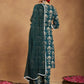 Janasya Dark Cambric Floral A-Line Kurta Set | Swadesiicart