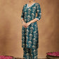 Janasya Dark Cambric Floral A-Line Kurta Set | Swadesiicart