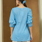 Janasya Light Cotton Embroidered Straight Tunic | Swadesiicart