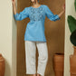 Janasya Light Cotton Embroidered Straight Tunic | Swadesiicart