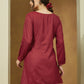 Janasya Dark Rayon Embroidered Straight Tunic | Swadesiicart