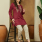 Janasya Dark Rayon Embroidered Straight Tunic | Swadesiicart