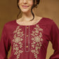 Janasya Dark Rayon Embroidered Straight Tunic | Swadesiicart
