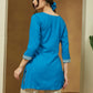 Janasya Dark Rayon Embroidered Straight Tunic | Swadesiicart