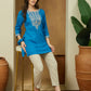 Janasya Dark Rayon Embroidered Straight Tunic | Swadesiicart